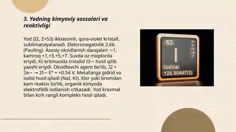 Yod (I) elementi 3