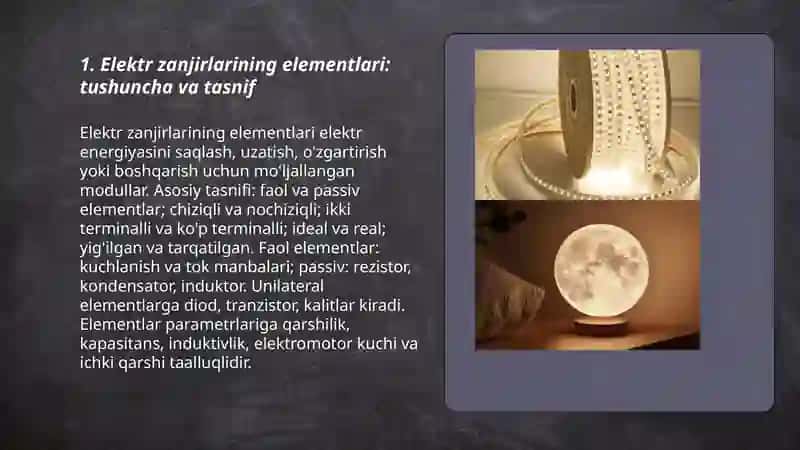 Elektr zanjirlarining elementlari 3