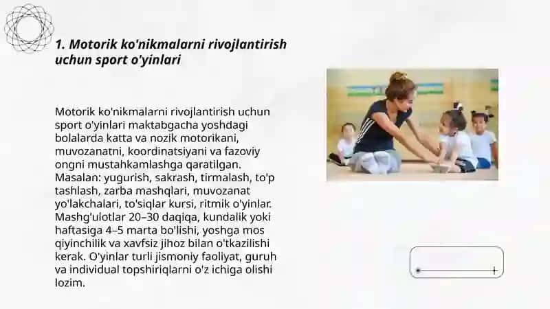 Maktabgacha yoshdagi bolalar uchun sport oyinlari va sport mashiqlari 3