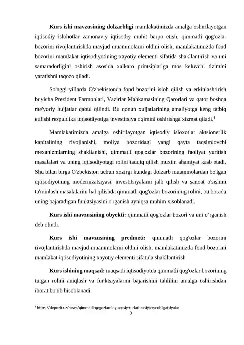 Qimmatli qog'ozlar bozori 3