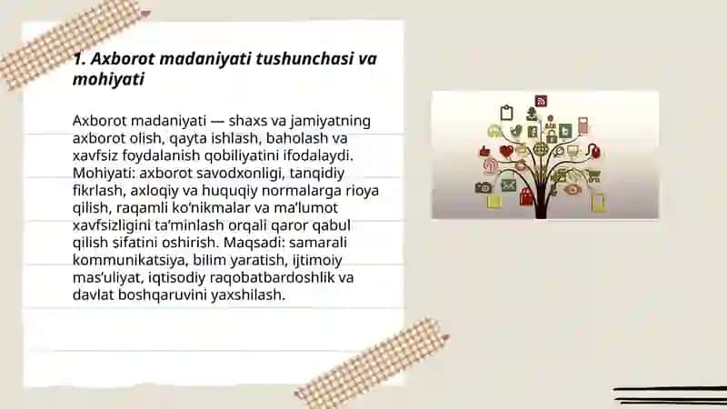 Axborot madaniyati: tushunchasi va asosiy tamoyillari 3