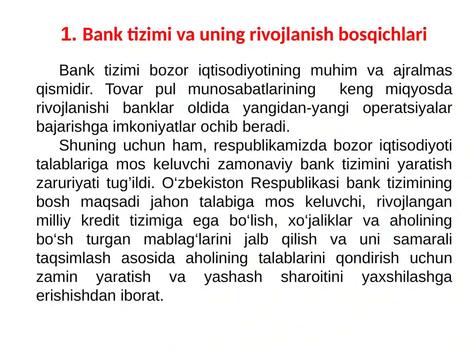 13-mavzu: Oʻzbekiston Respublikasi bank tizimi va uning tarkibi 3