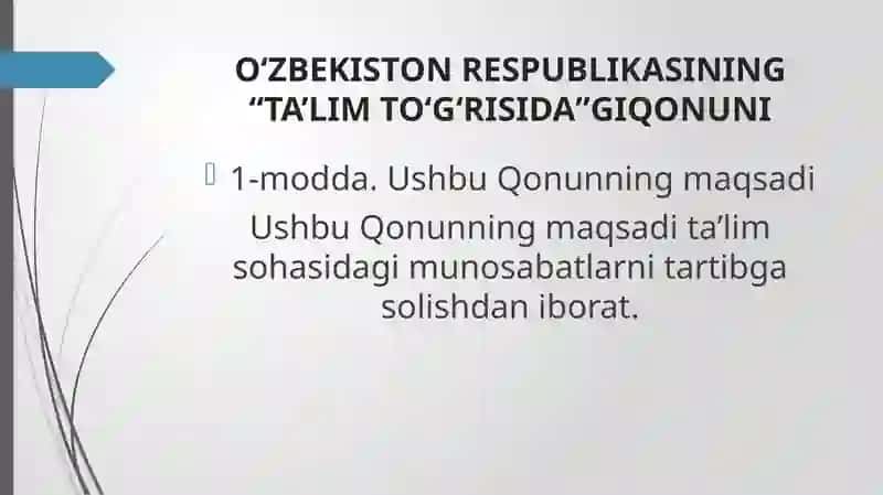 Ta'lim to'g'risida Qonun 3