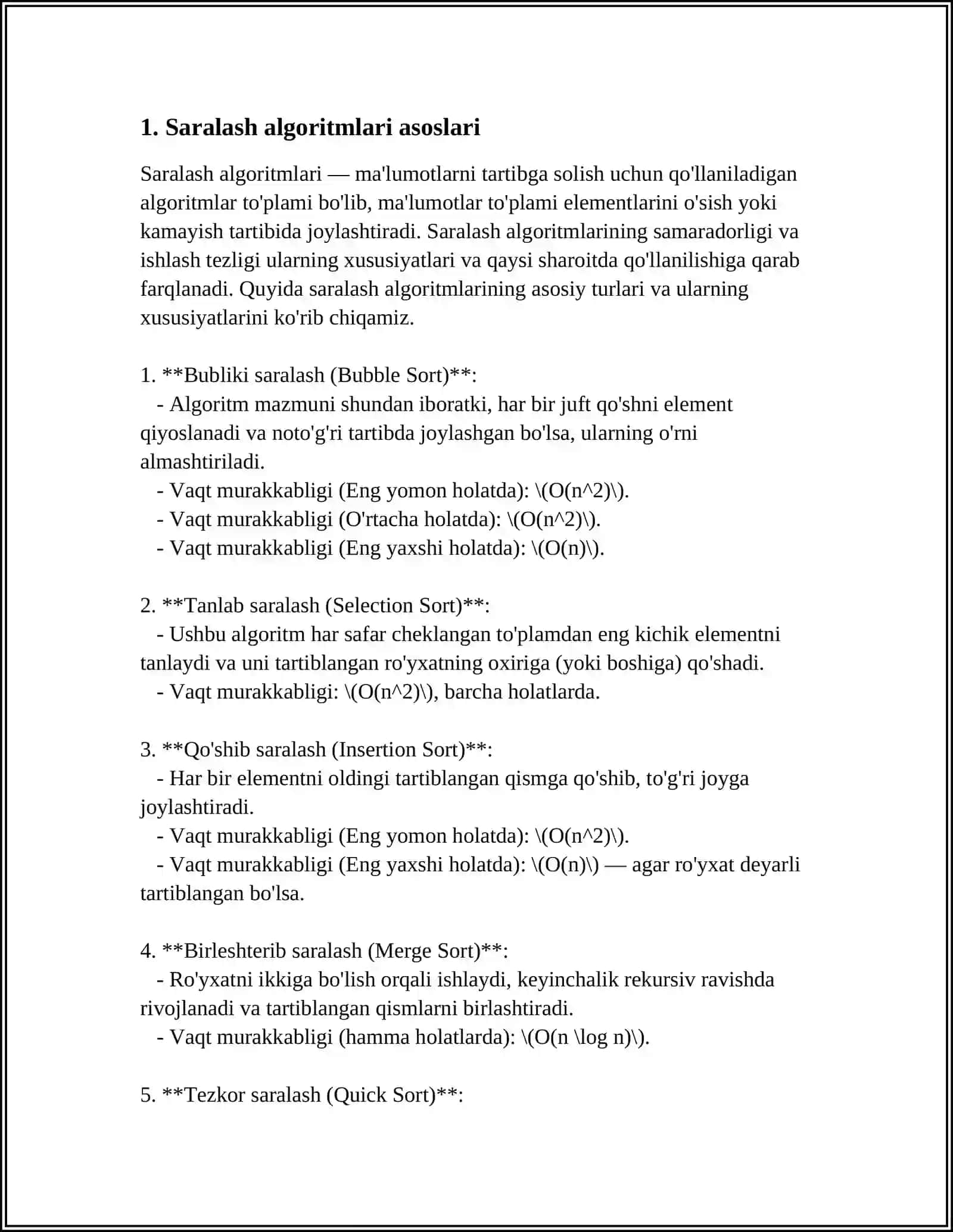 DELPHI DASTURLASH MUHITIDA SARALASH ALGORITMLARINI DASTURLASH TEXNOLOGIYASI 3