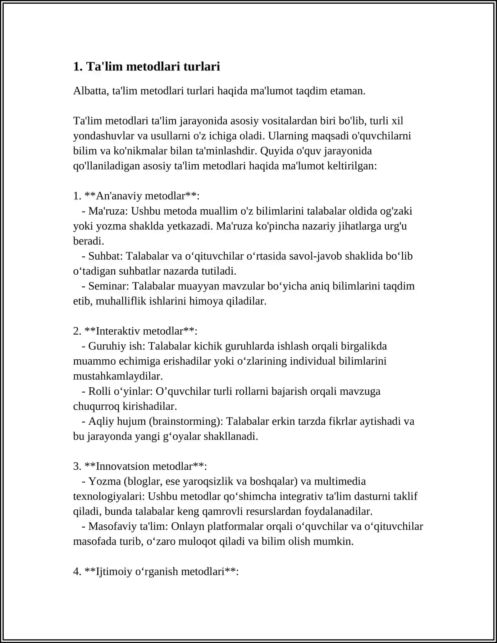 TALIM METODLARI VA VOSITALARI 3
