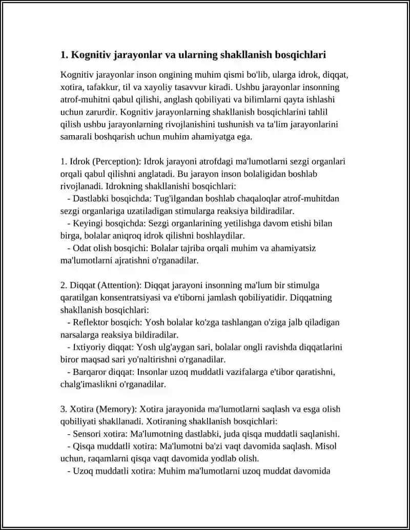 KOGNITIV JARAYONLARNI SHAKLLANISHI 3