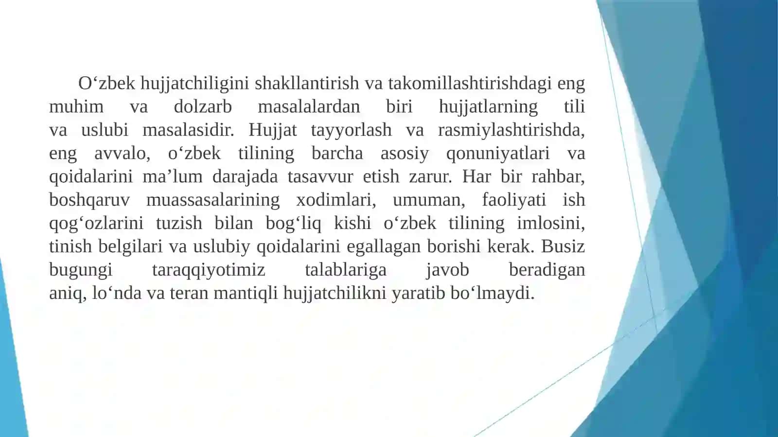 ISH YURITISH TILI VA USLUBI. Yuridik matnlar bilan ishlash 3