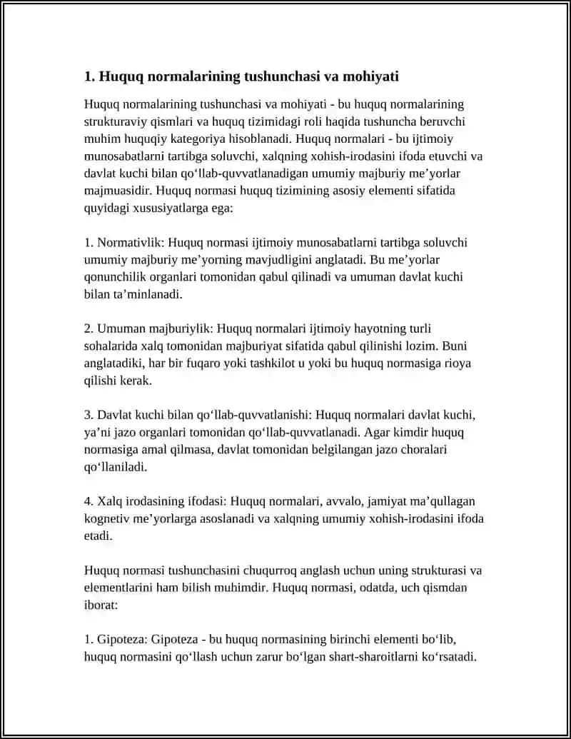 HUQUQ NORMALARI:TUZILISHI VA TURLARI 3