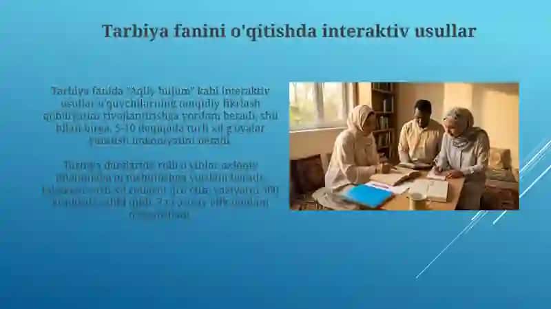 Tarbiya fanini o'qitishda interaktiv usullar 3