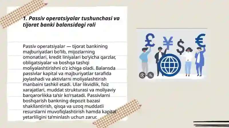 Tijorat banklari passiv operatsiyalarining balansda joylashishi 3