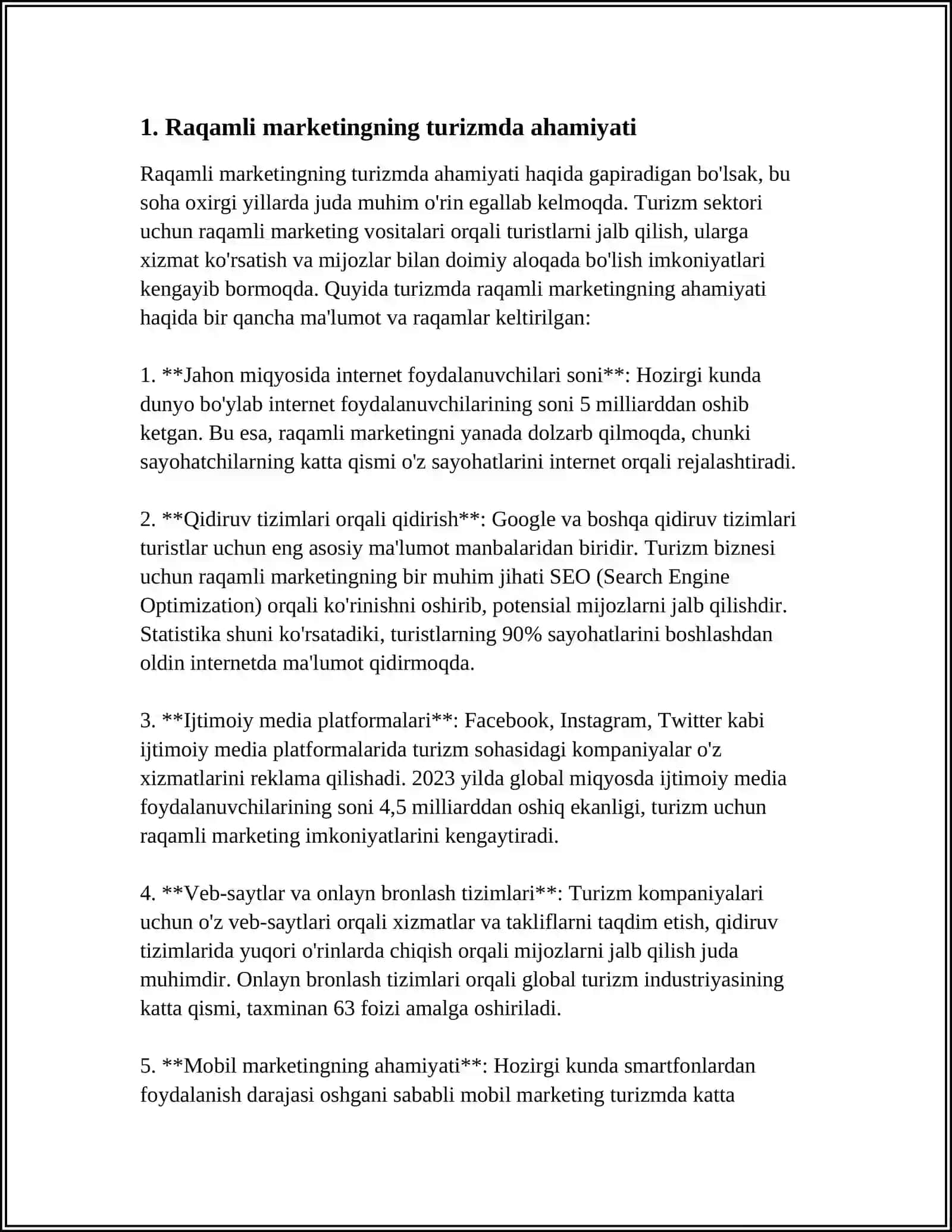TURIZMNI RIVOJLANTIRISHDA RAQAMLI MARKETING VA ONLAYN TIZIMLARDAN FOYDALANISH 3