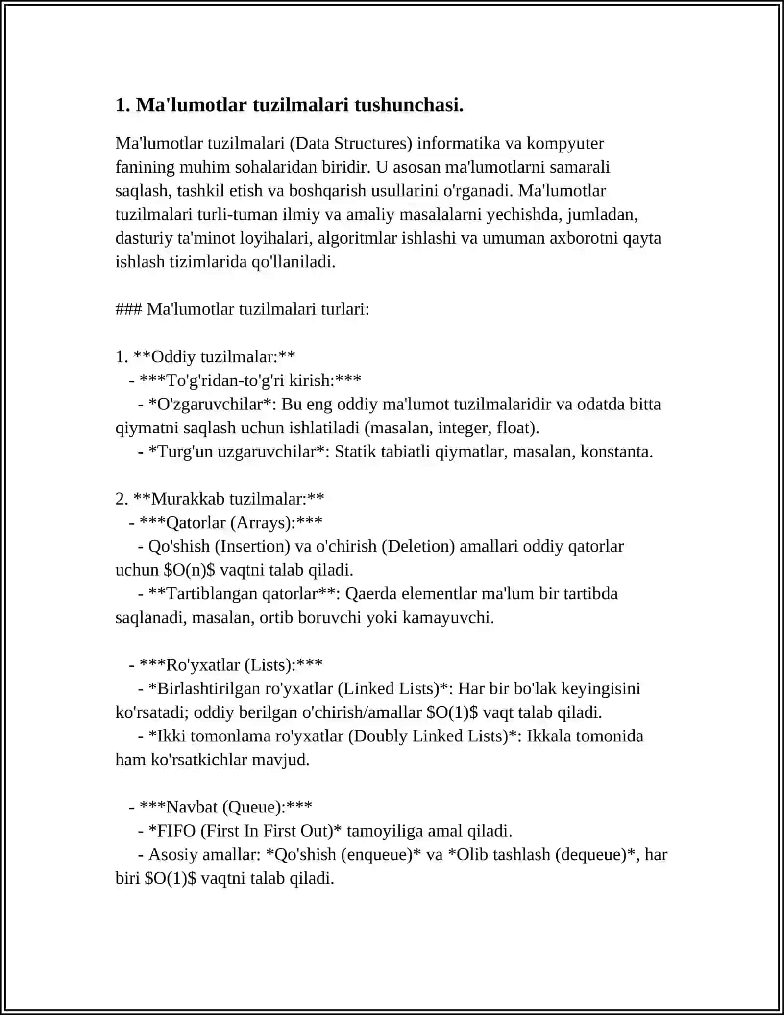 MAʼLUMOTLAR TUZILMASI VA ALGORITMLARIDA SONLI KETMA-KETLIKLARNING TATBIQLARI 3