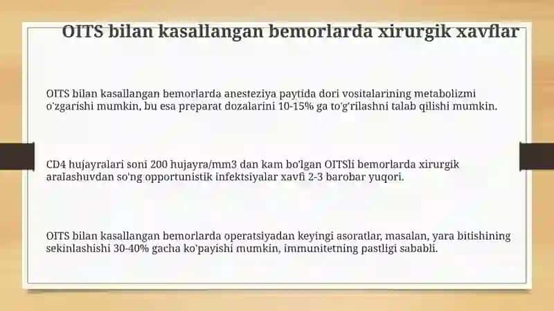 Shifoxona ichi infeksiyasi.Xirurgiyada OITS va COVID-19 muammolari 3
