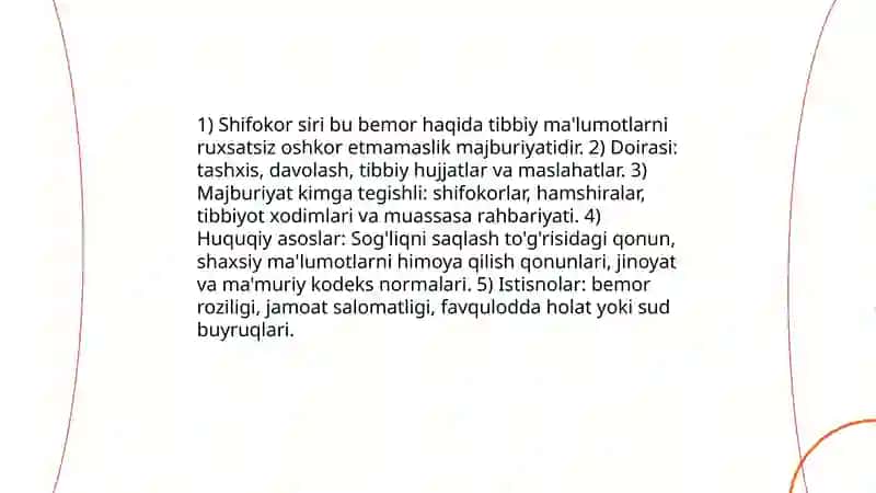 Shifokor siri muammosining etik huquqiy jihatlari 3