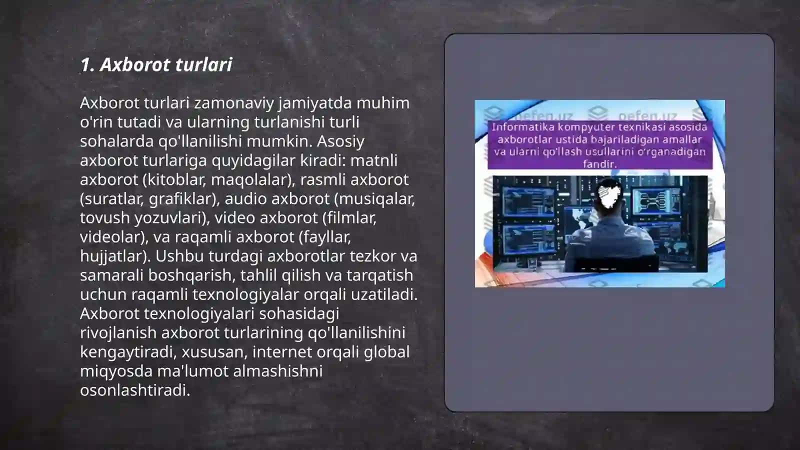 Axborot turlari va ishonchliligi 3