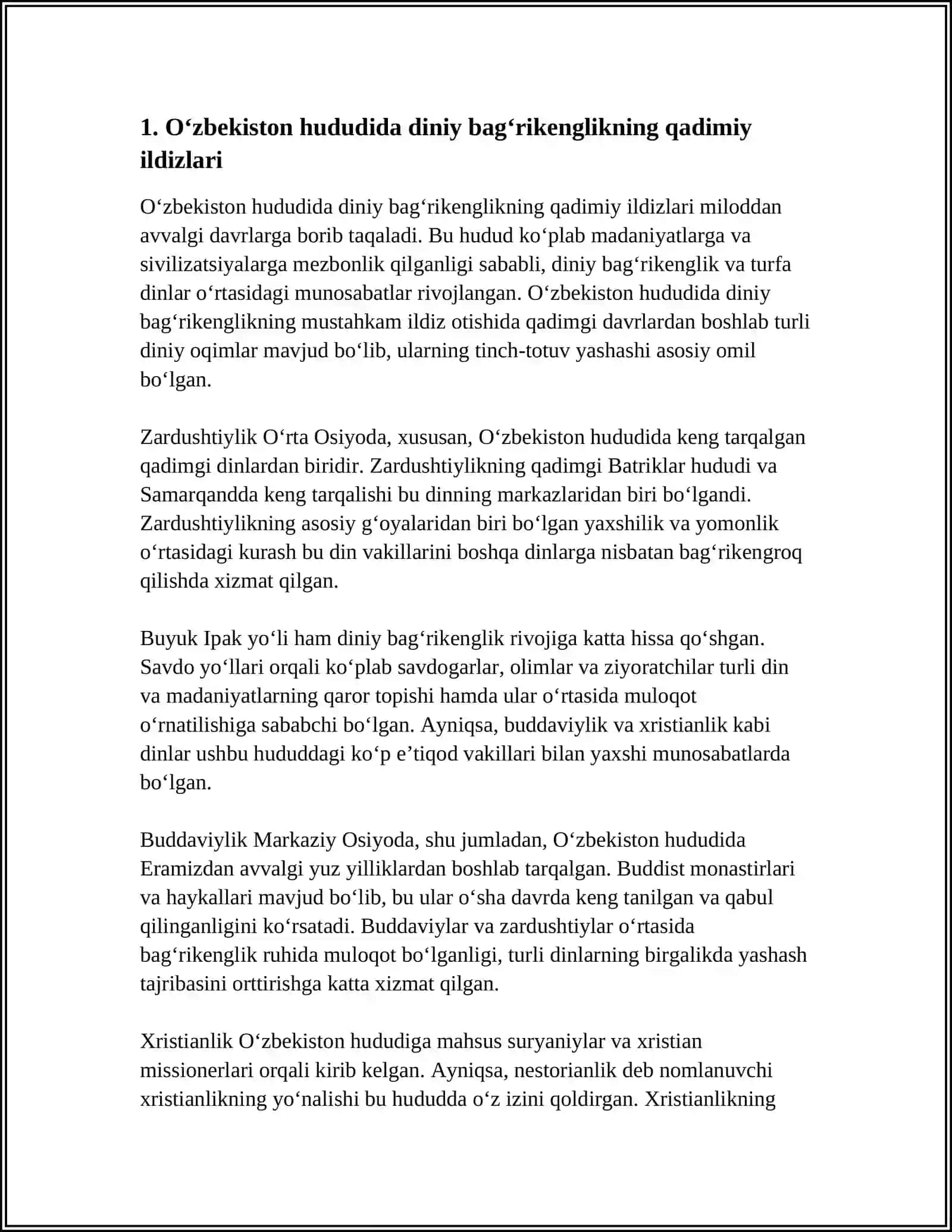 O‘ZBEKISTONDA KONFESSIYALARARO DINIY BAG’RIKENGLIKNING TARIXIY TAJRIBASI 3