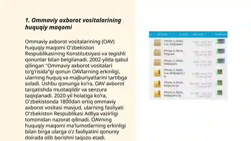 Ommaviy axbarot vositalari faoliyatining huquqiy asoslari 3