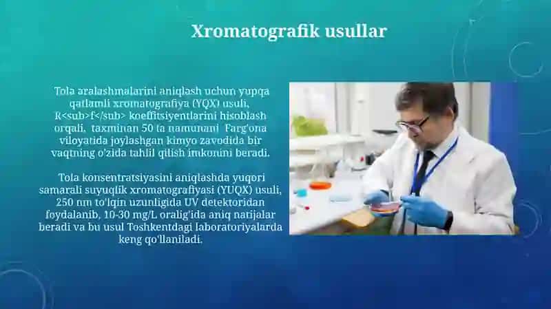 Tola olish eritmalari konsentratsiyalarin aniqlash usullari 3