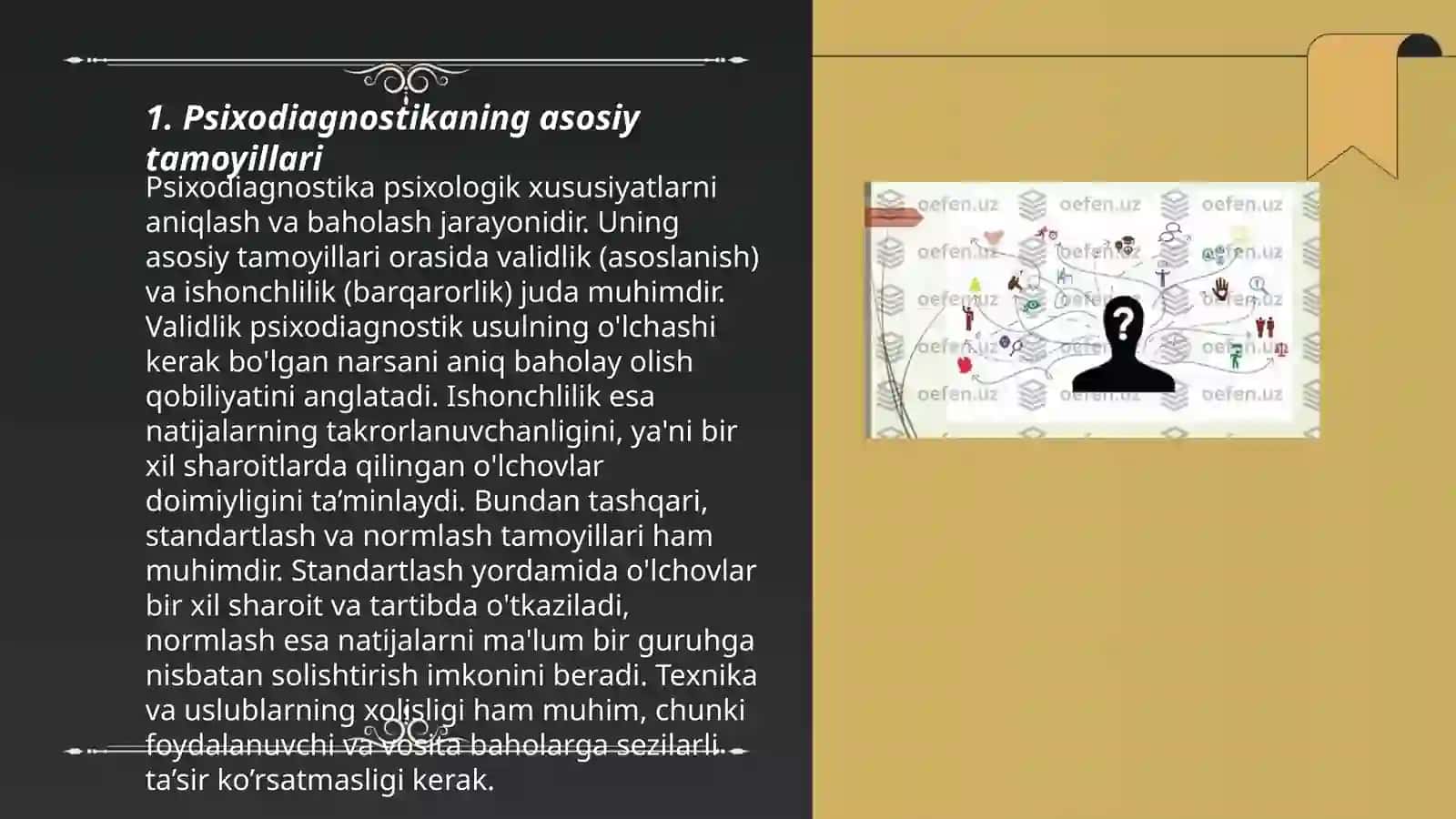 Psixodiagnostikaning umumiy tamoyillari va psixodiagnostik metodlar 3