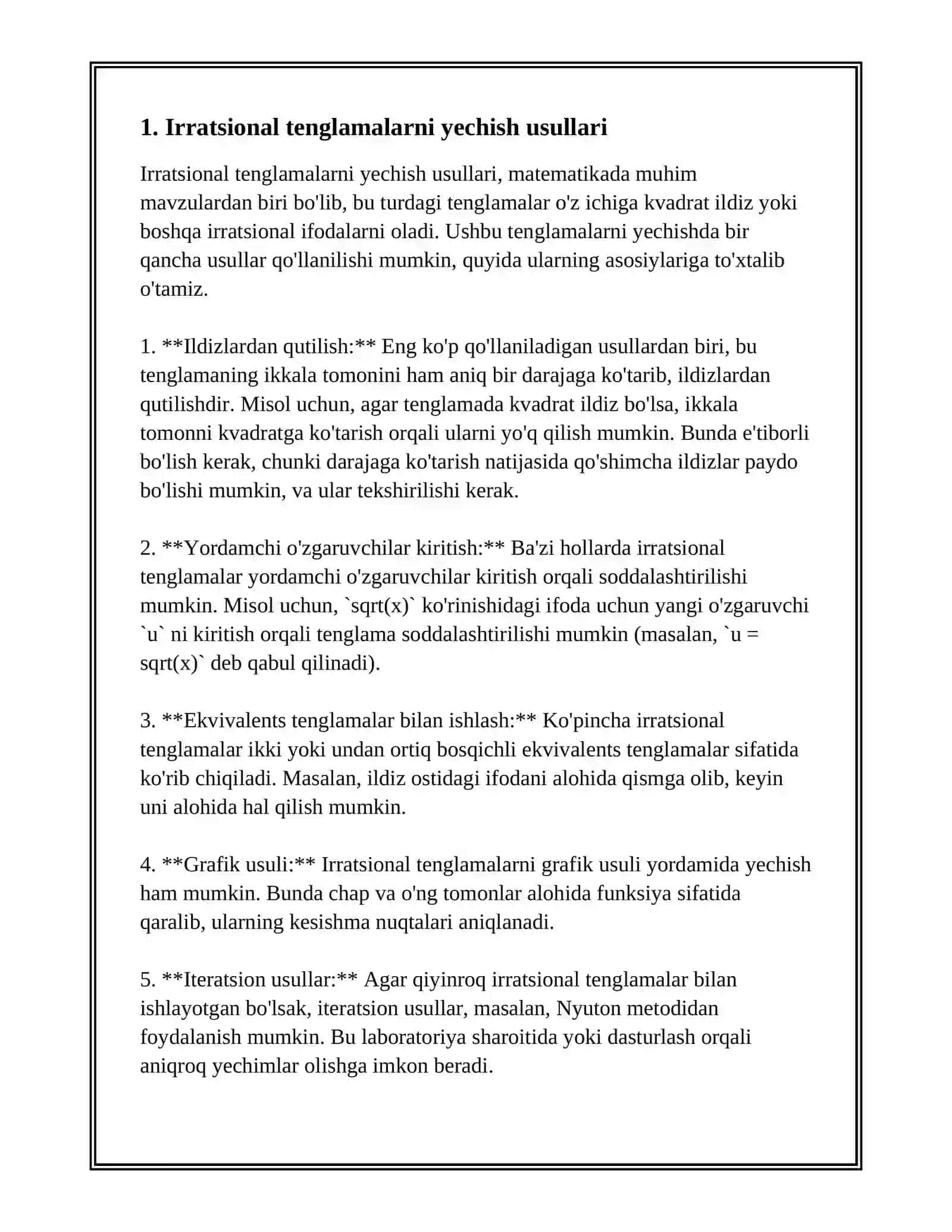 IRROTSIONAL TENGLAMA VA TENGSIZLIKLAR 3