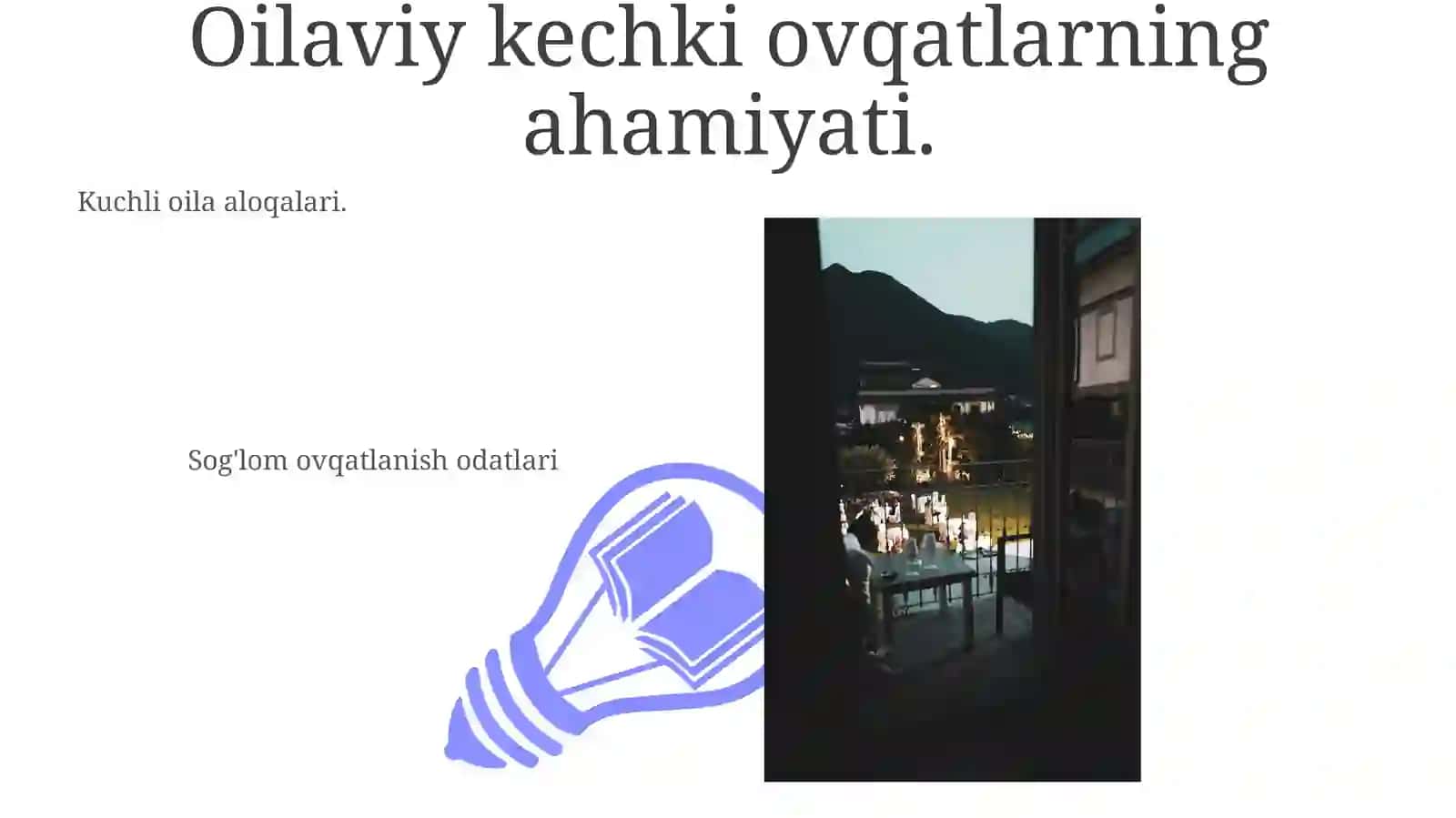 Kechki Taom Mazalari 3