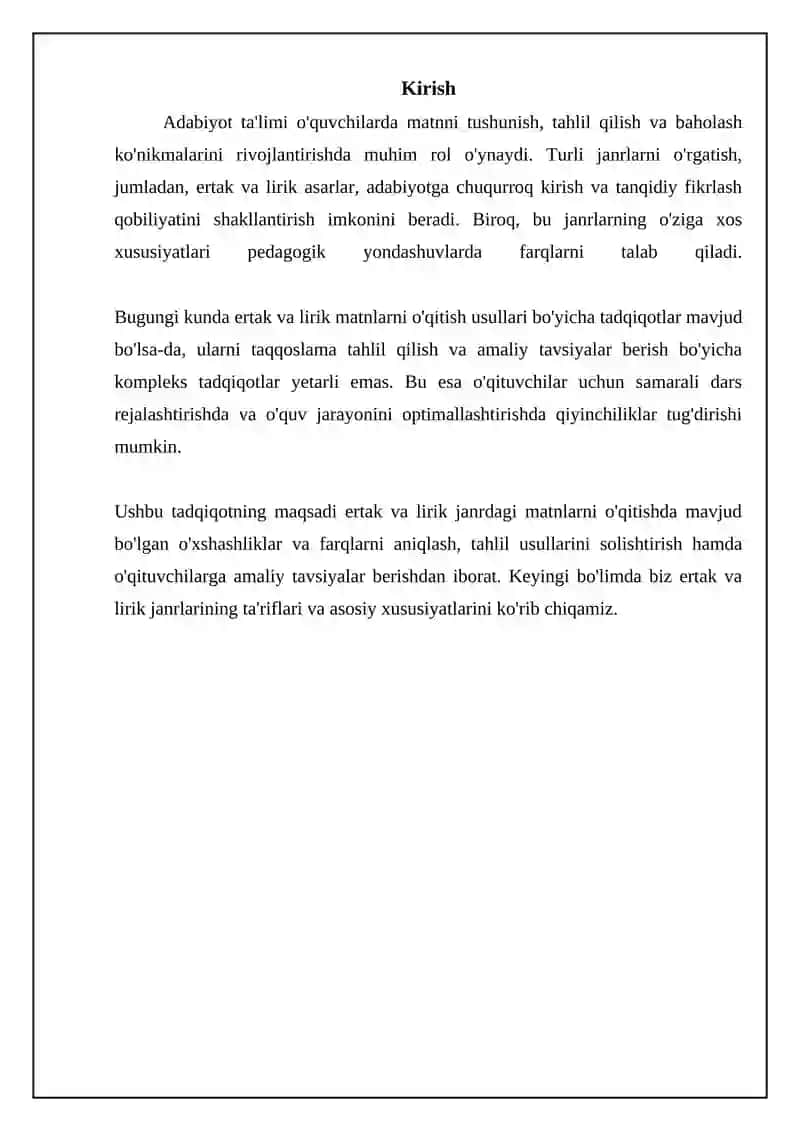 Masal va lirik janr matnlarini o'rgatishdagi farqlar va o'xshashliklar 3