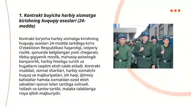 24 modda. Kontrak buyicha harbiy xizmatga kirish 3