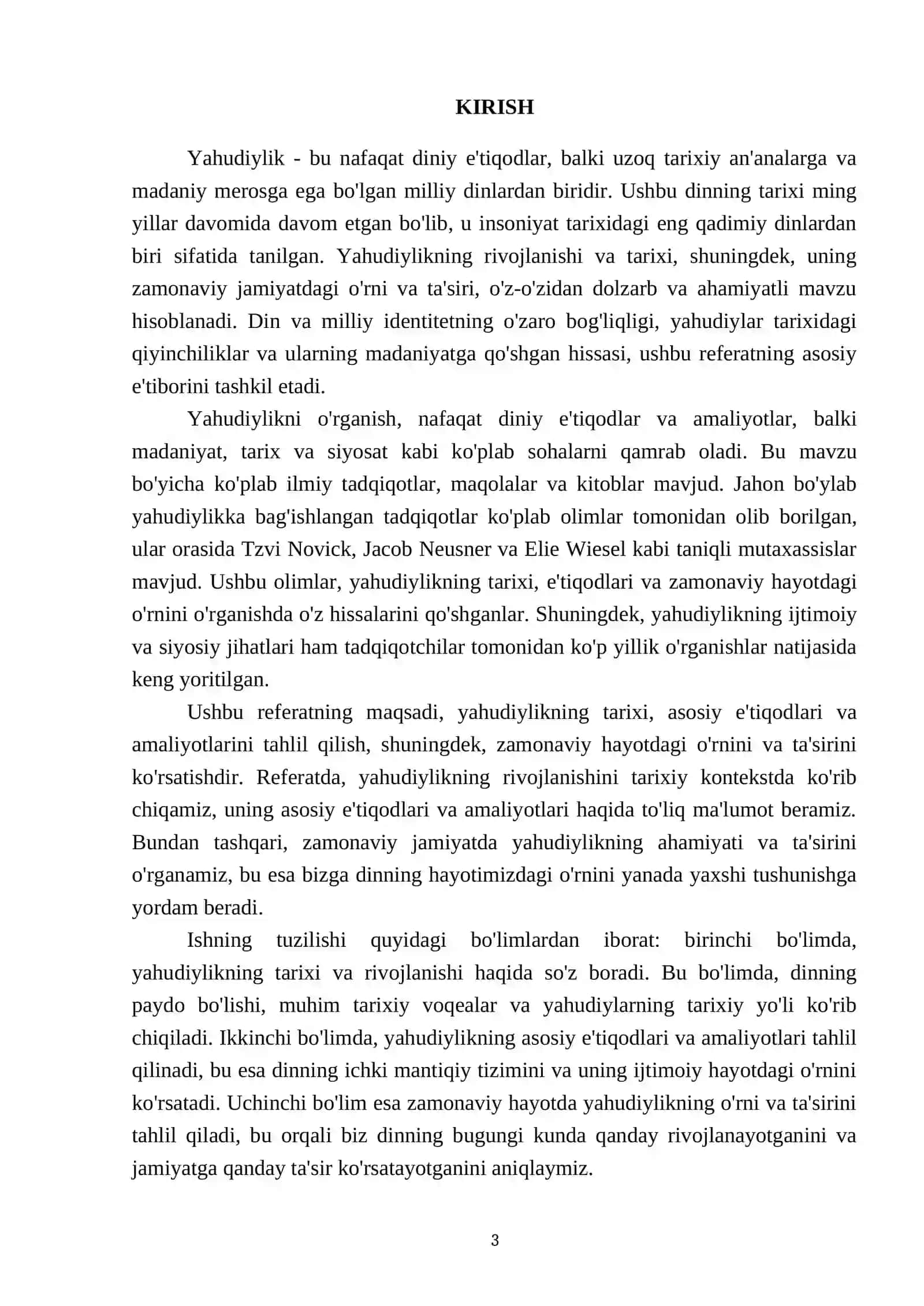 Milliy dinlar:Yahudiylik 3