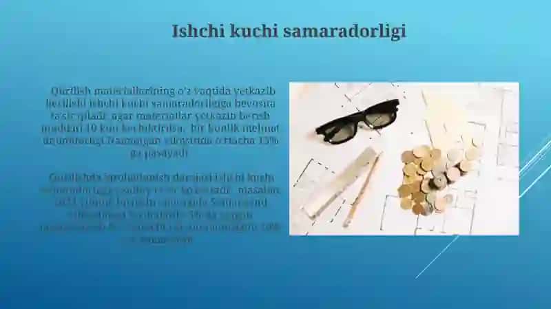 Qurilish iqtisodiy samaradorligining koʻrsatkichlari 3