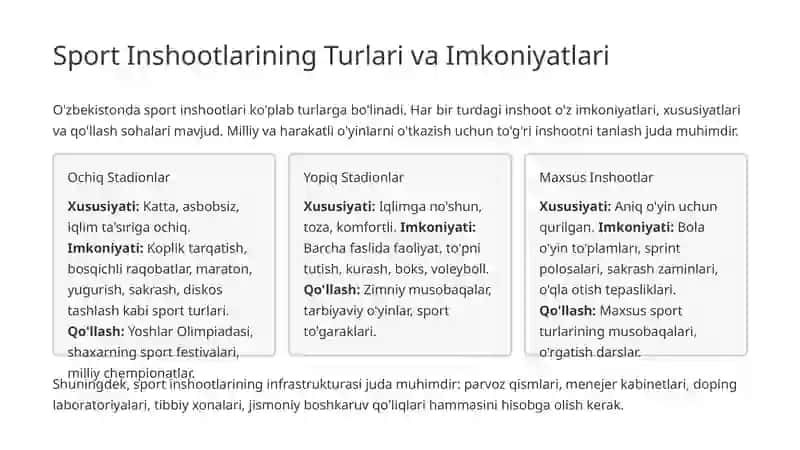 Milliy va Harakatli O'yinlarni O'tkazishda Sport Inshootlaridan Foydalanish 3