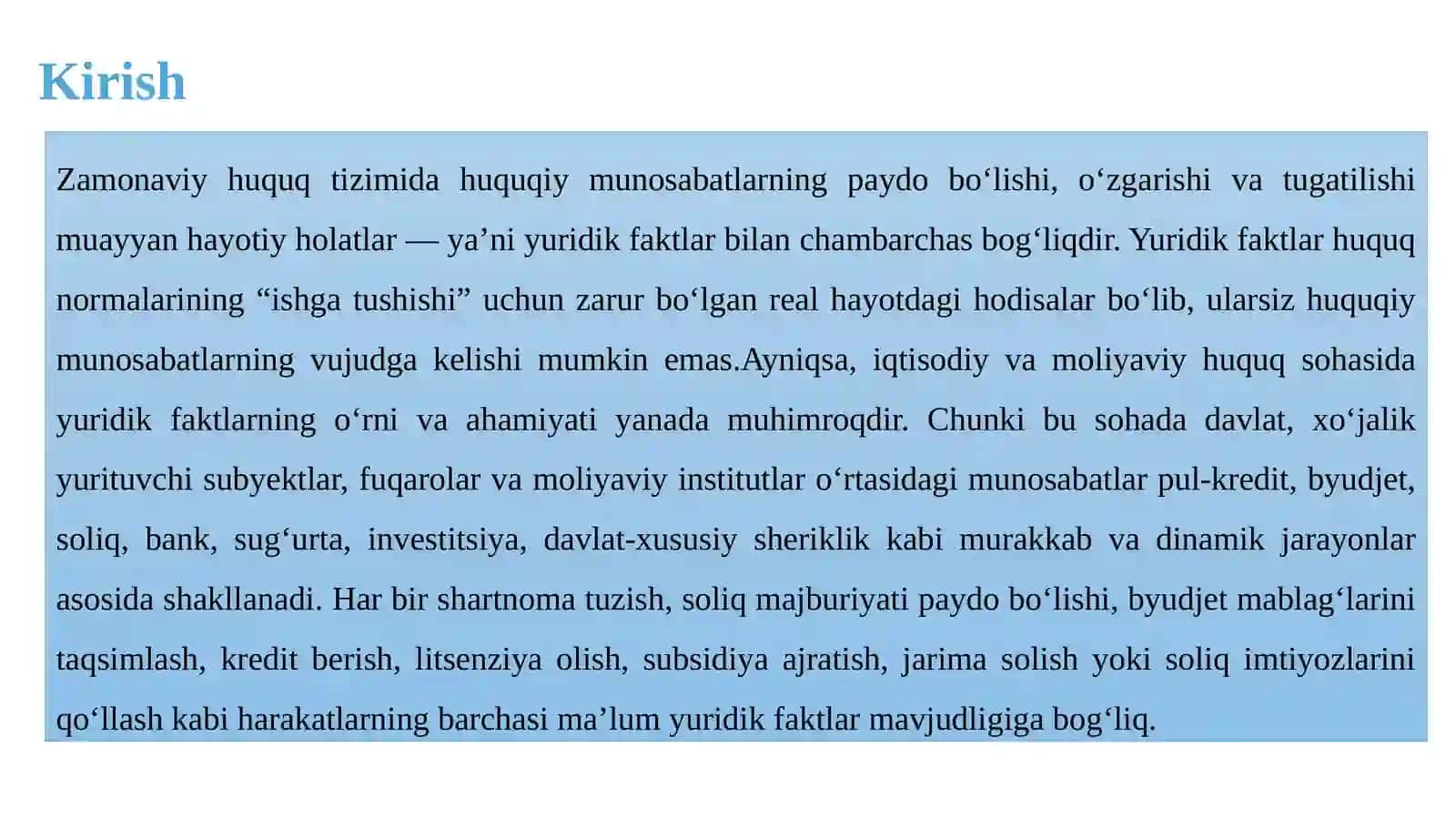 Iqtisodiy va moliyaviy huquqda yuridik faktlar 3