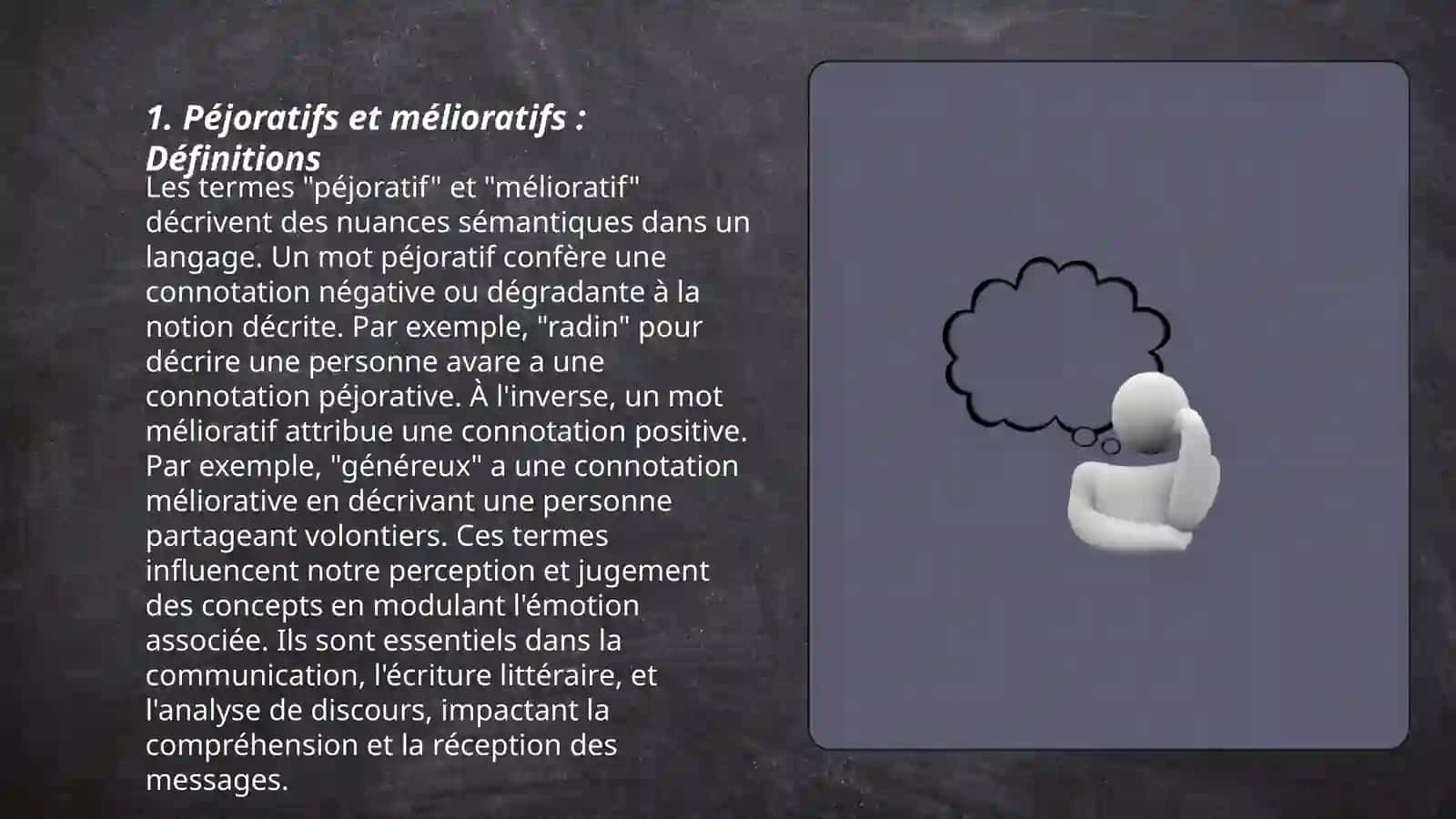 Péjoratifs et mélioratifs.Sens propre et sens figuré 3