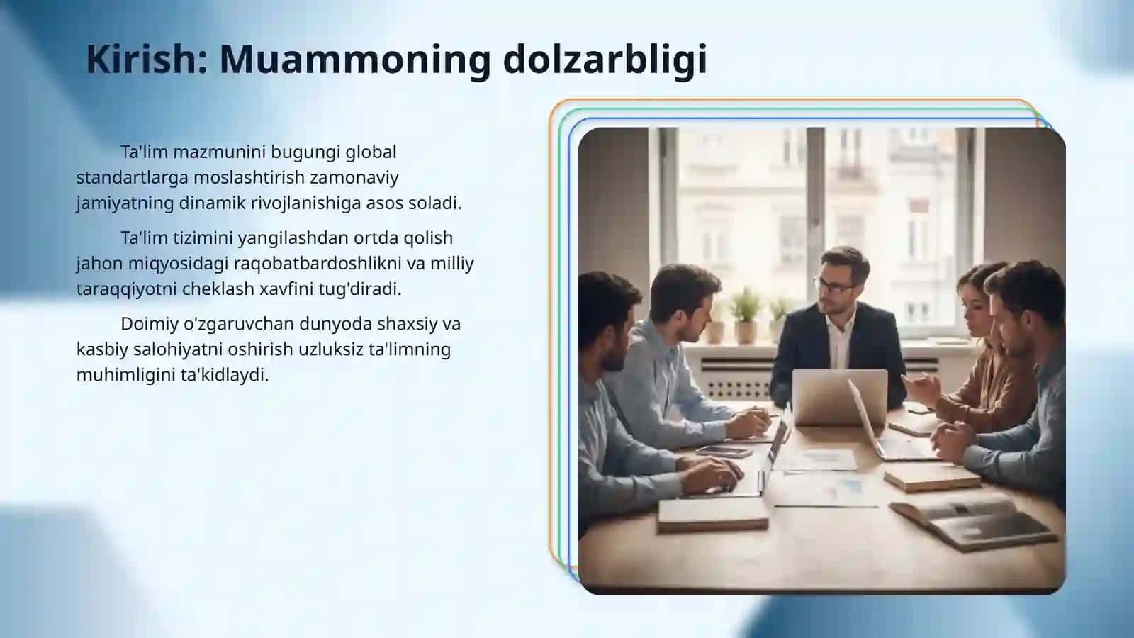 Ta'lim mazmunini  rivojlantirishga oid masalalarni yechimini topish 3
