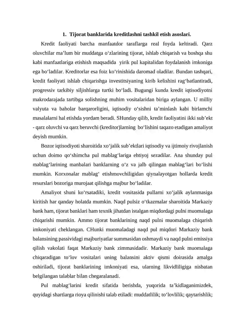 Kreditni ta’minlanganlik tahlili 3