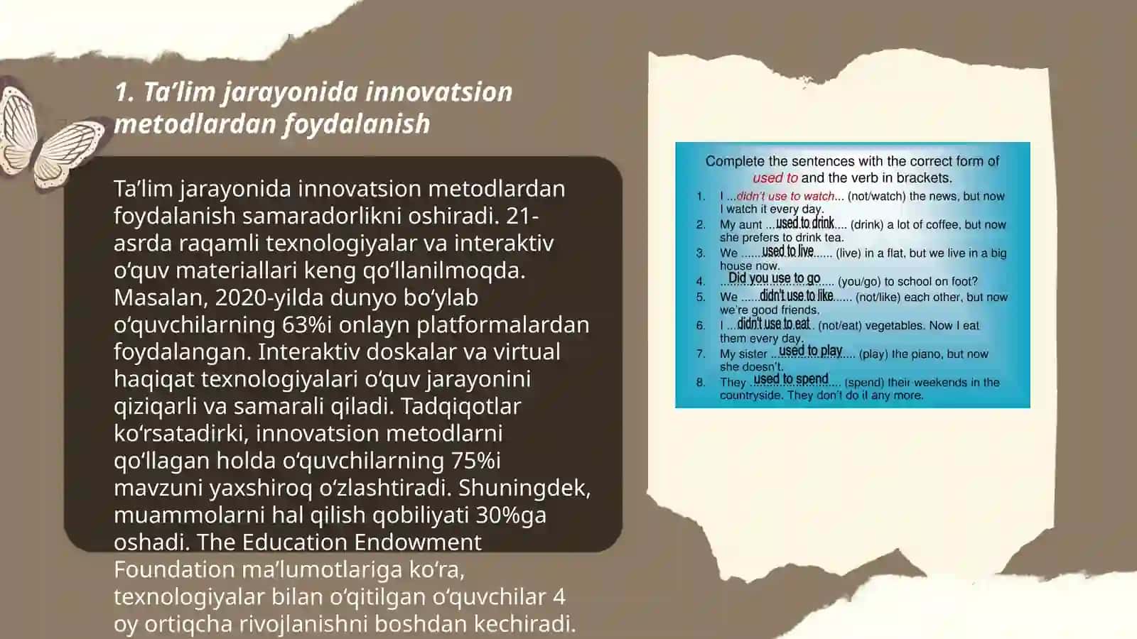 Taʼlim olish jarayonini samarali tashkil etish mavzusi kreativ yondashuvni oʻz ichiga qamrab olgan Nuriddinov.A.E 3