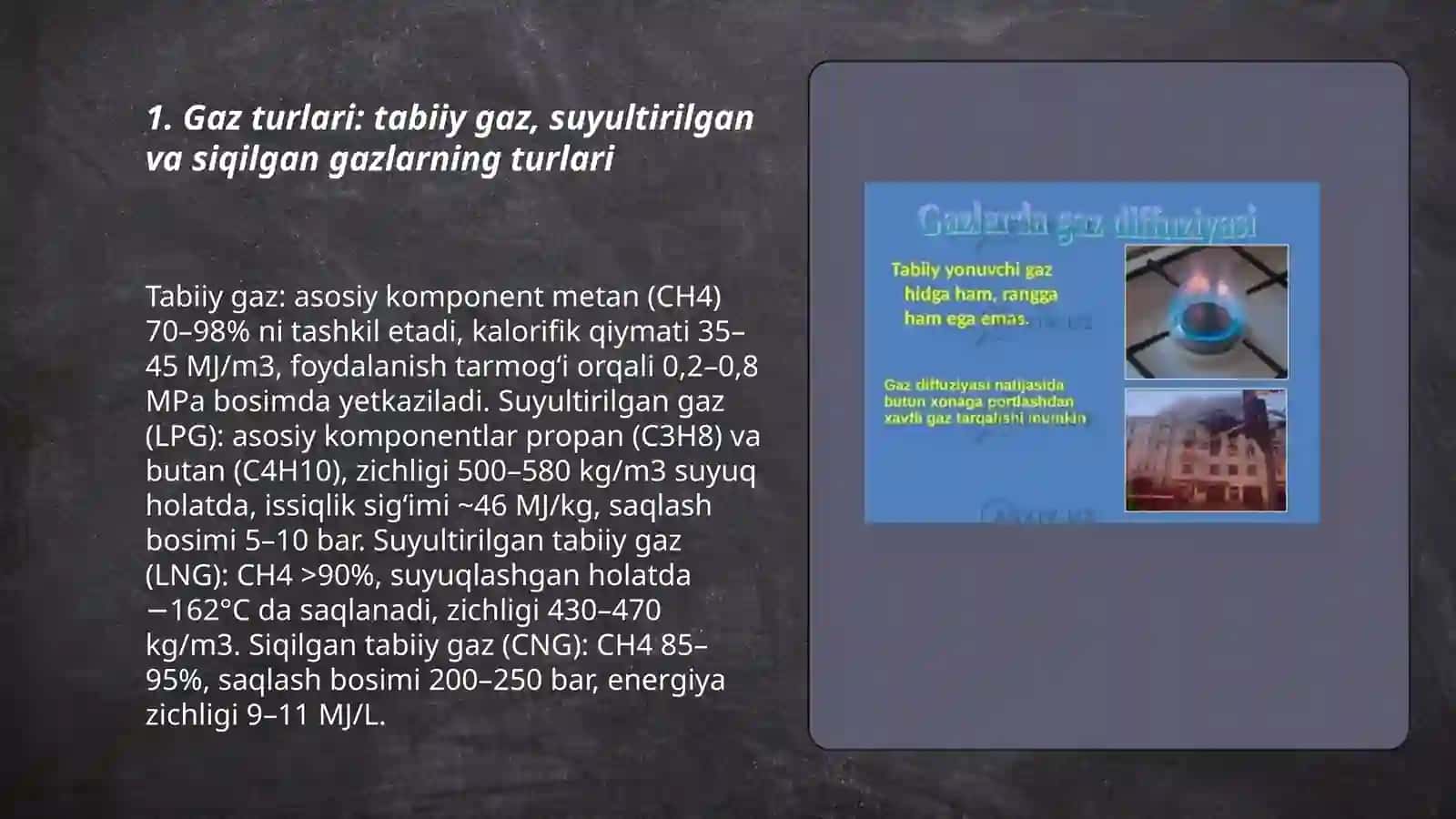 Gaz va uning turlari haqida malumot yig'ish gaz sifati boyicha standartlarini organish 3