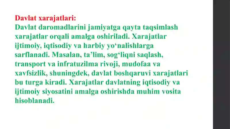 Davlat daromadlari va xarajatlari 3
