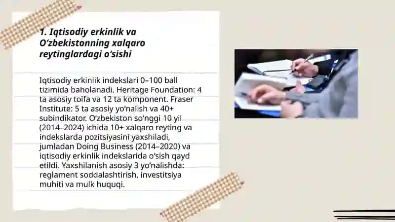Oʻzbekiston respublikasining xalqaro reyting va indekslardagi oʻrni va nufuzini ortib borishi 3