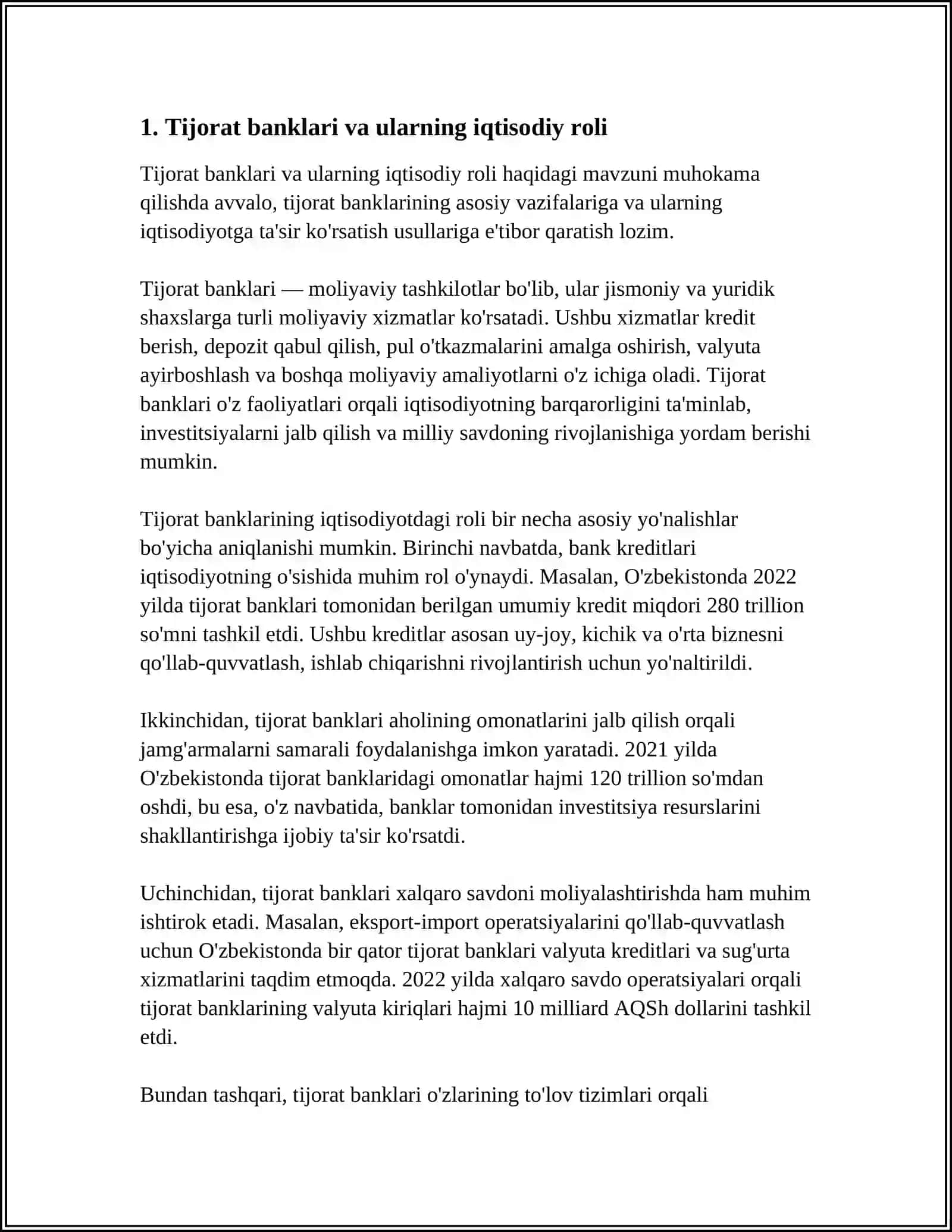 MUSTAQIL ISH Mavzu: IQTISODIY FAOLIYAT 3
