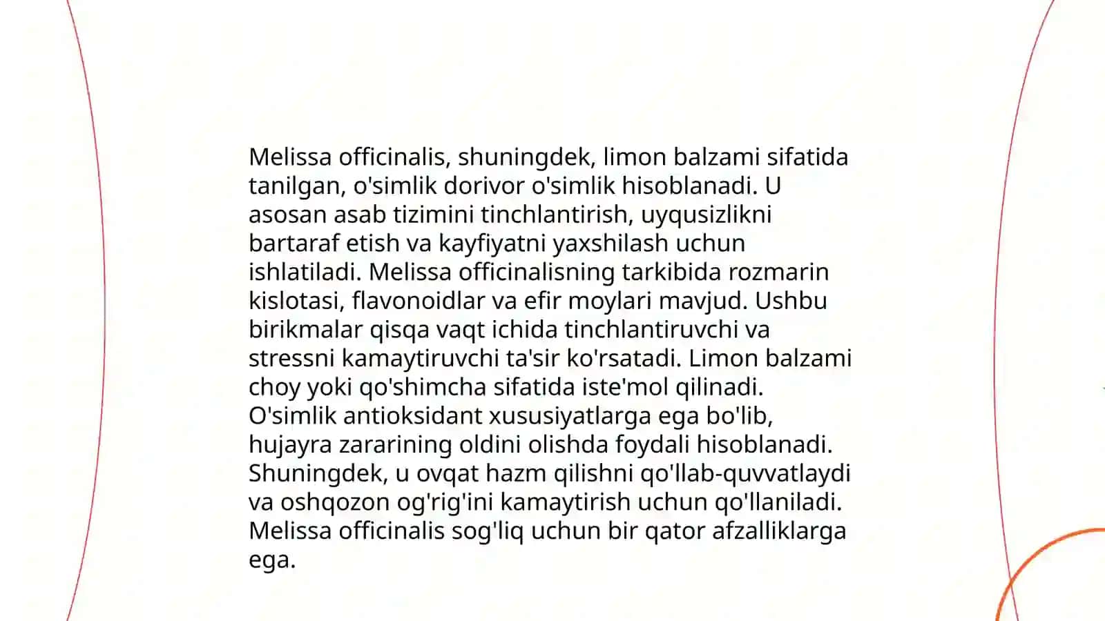 Melissa officinalisning shifobaxsh xususiyatlari 3