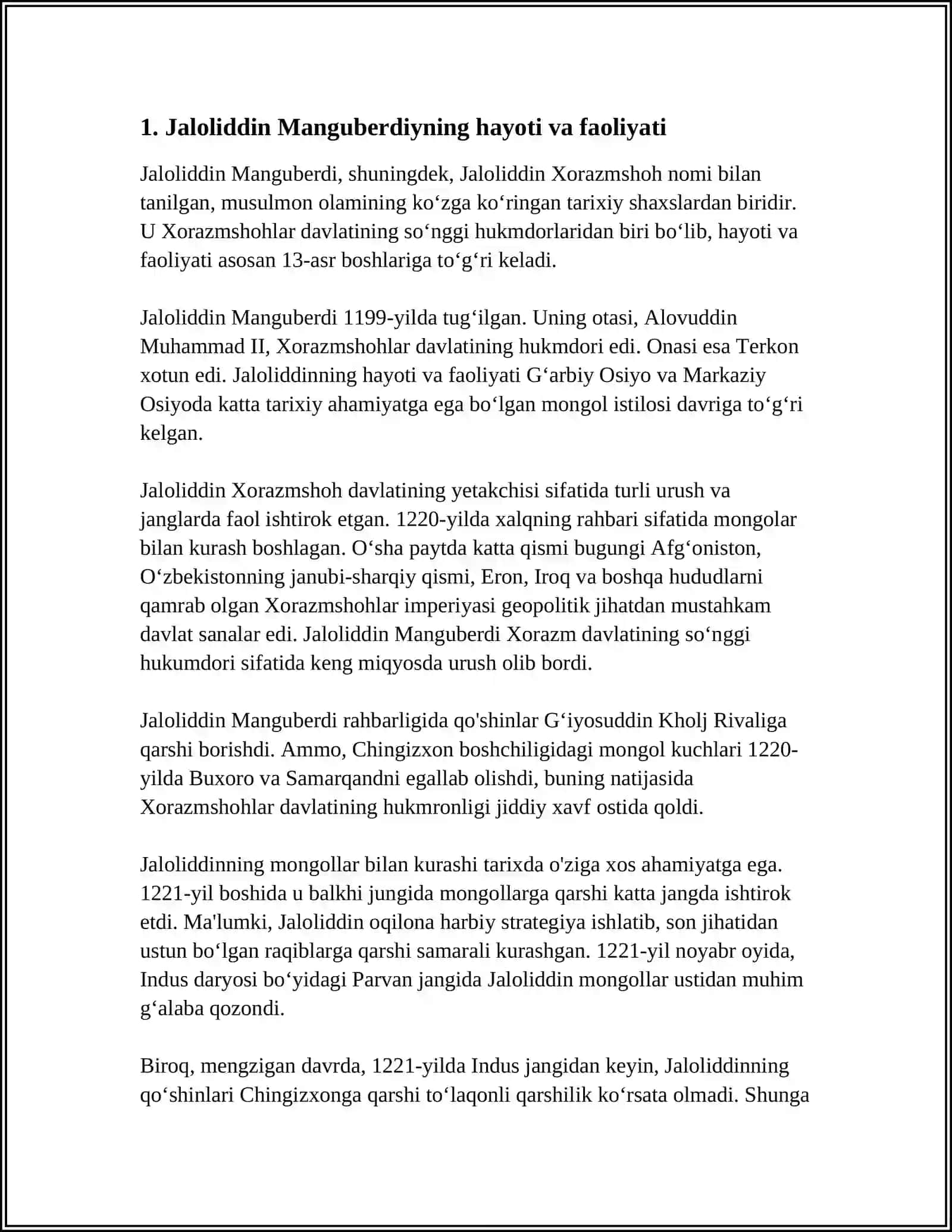 JALOLLIDDIN MANGUBERDI-VATAN HIMOYACHISI 3