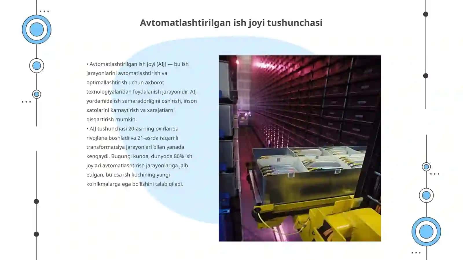 Avtomatlashtirilgan ish joylari Axborot texnologiyalari 3