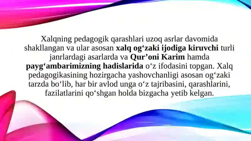 Diniy ta’limotlar xalq pedagogikasining muhim ma’naviy-axloqiy tarbiya vositasi sifatida 3