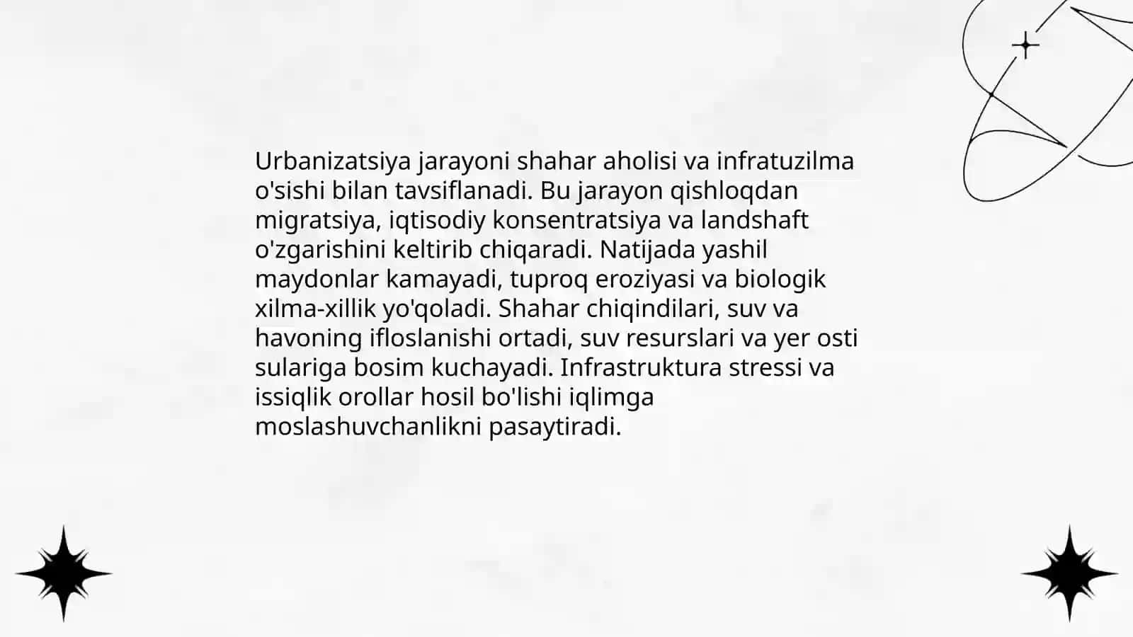 Urbanizatsiya va uning ekologik oqibatlari 3
