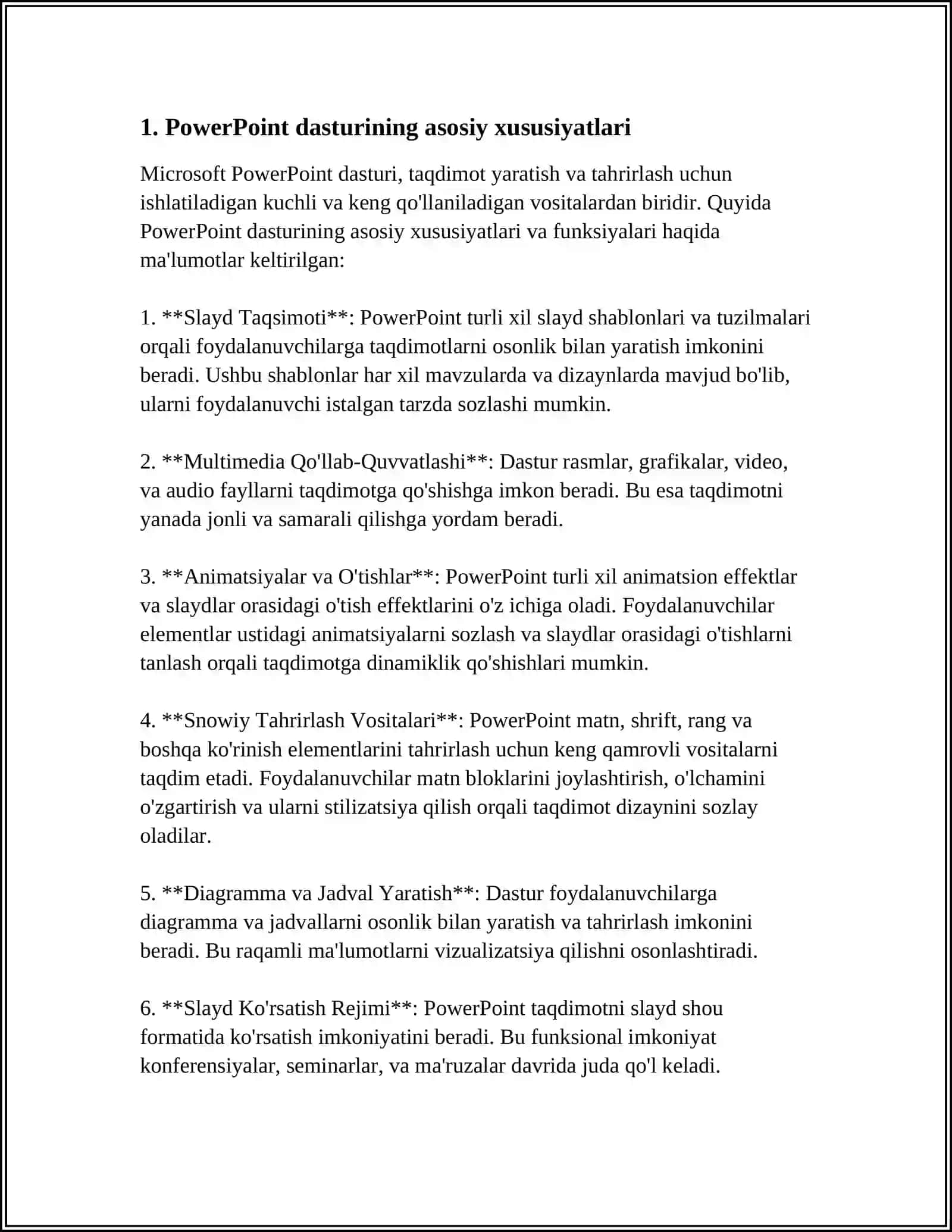 MS POWER POINT DASTURI ORQALI SOHA BOʻYICHA ANIMATSION TAQDIMOTNOMA TAYYORLASH 3