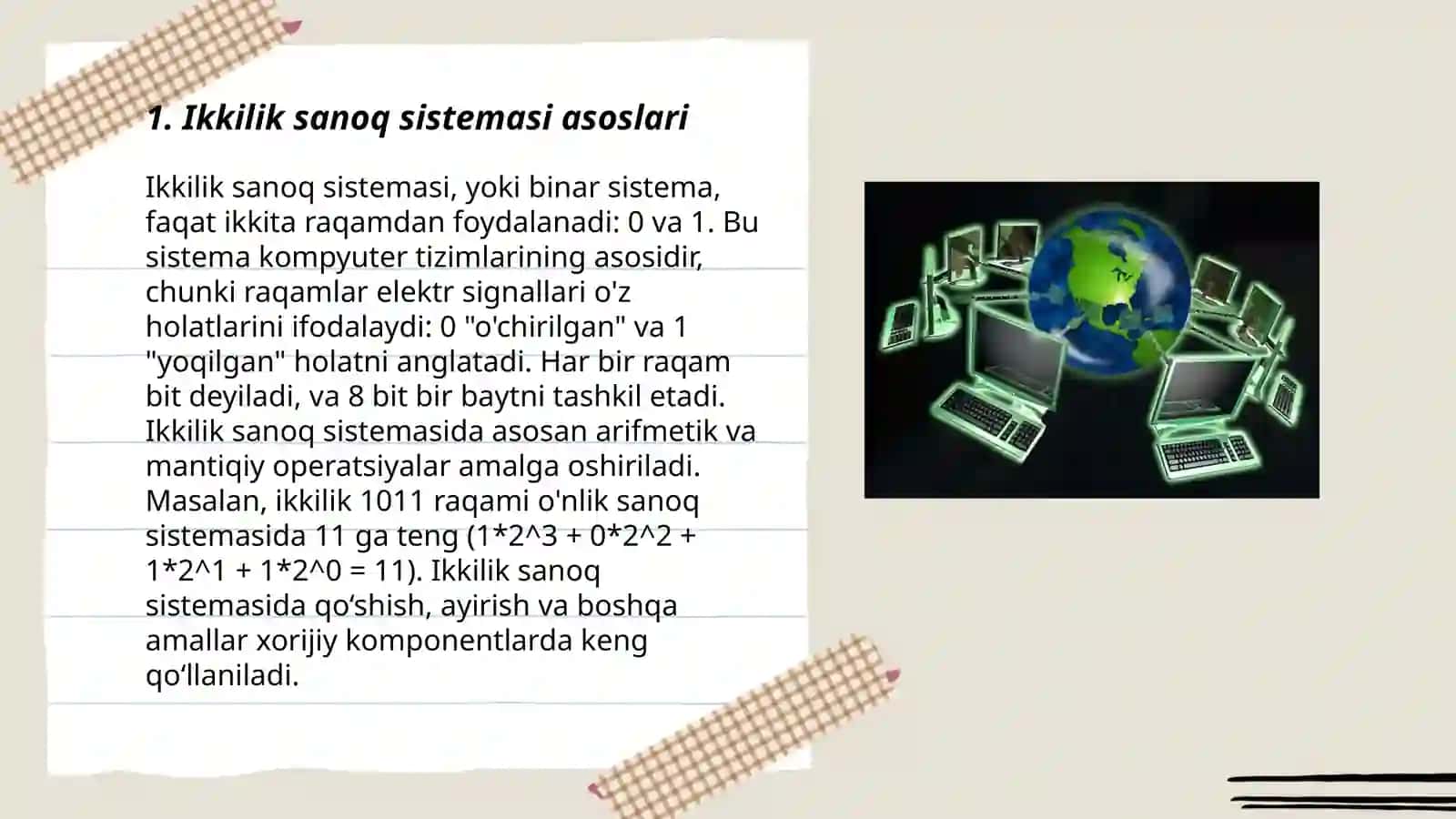 Ikkilik sanoq sistemalarida kodlash va dekodlash 3