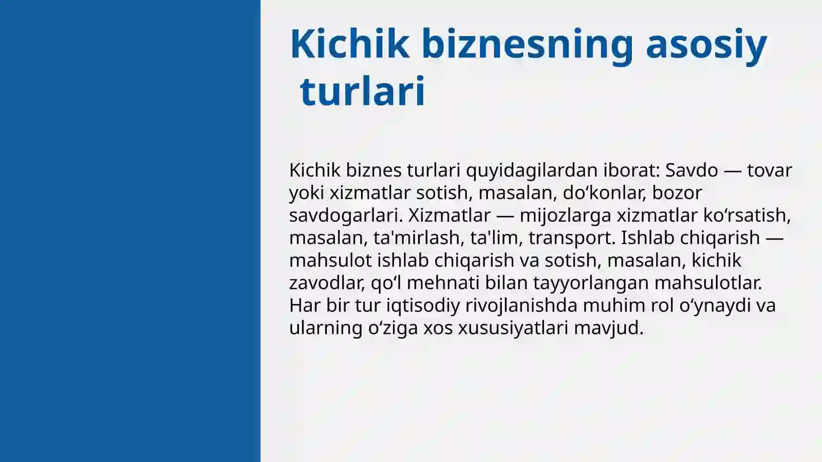O‘ZBEKISTON RESPUBLIKASIDA KICHIK BIZNESNI RIVOJLANTIRISH YO‘LLARI 3