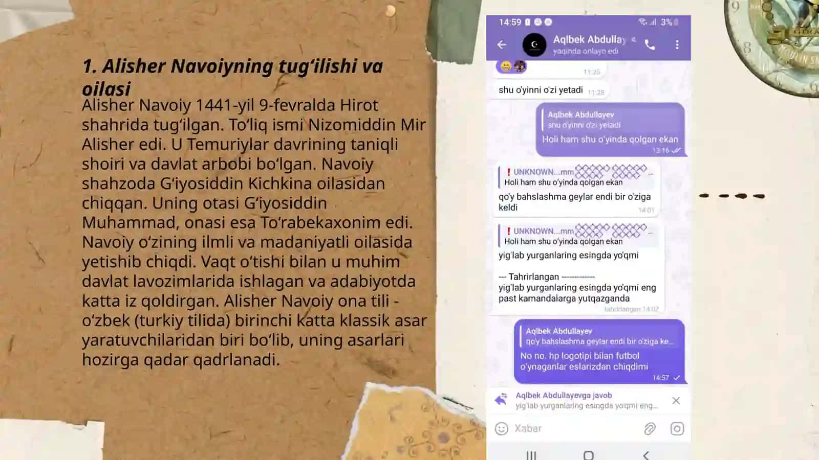 Alisher Navoiy hayoti 3