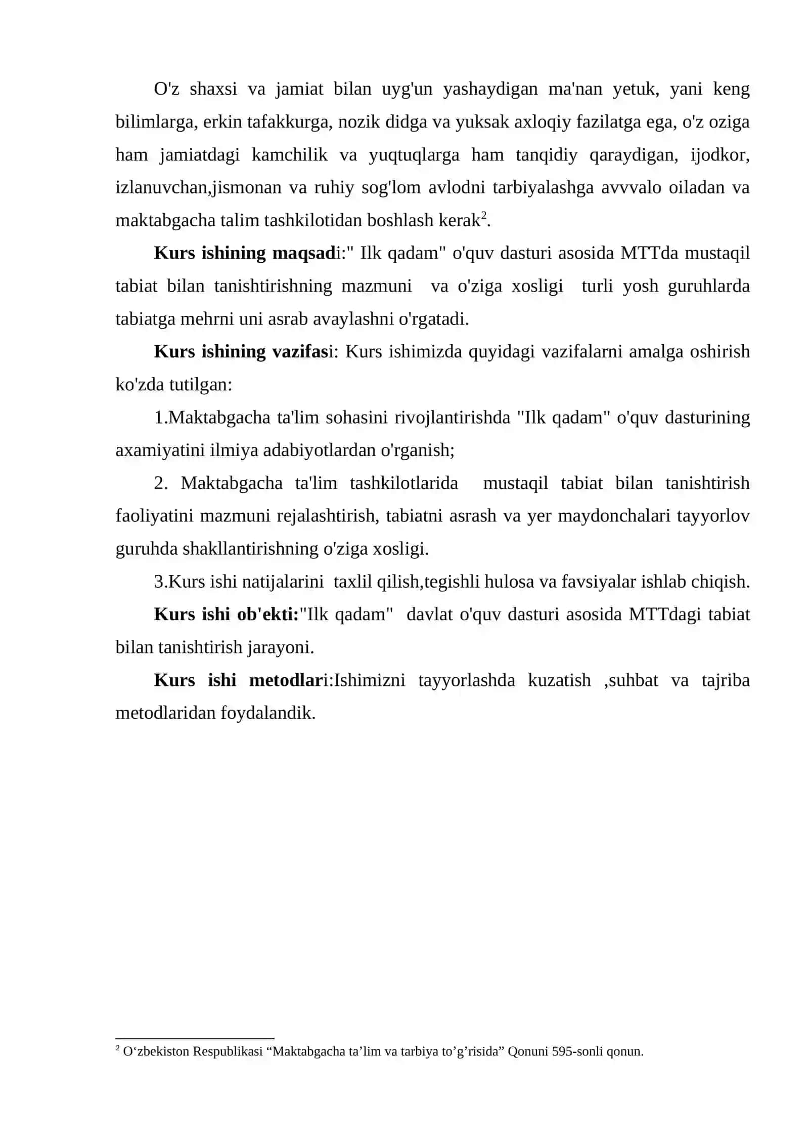 MAKTABGA TAYYORLOV GURUH BOLALARINING TABIATDA MEHNATLARINI TASHKIL ETISH (TABIAT BURCHAGIDA YER MAYDONCHALARI) KURS ISHI 3