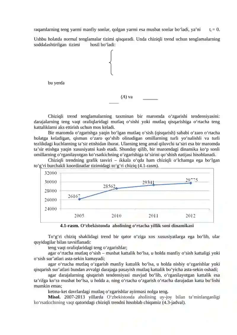 Vaqtli qatorlar va ularning tenglamalarini tuzish 3